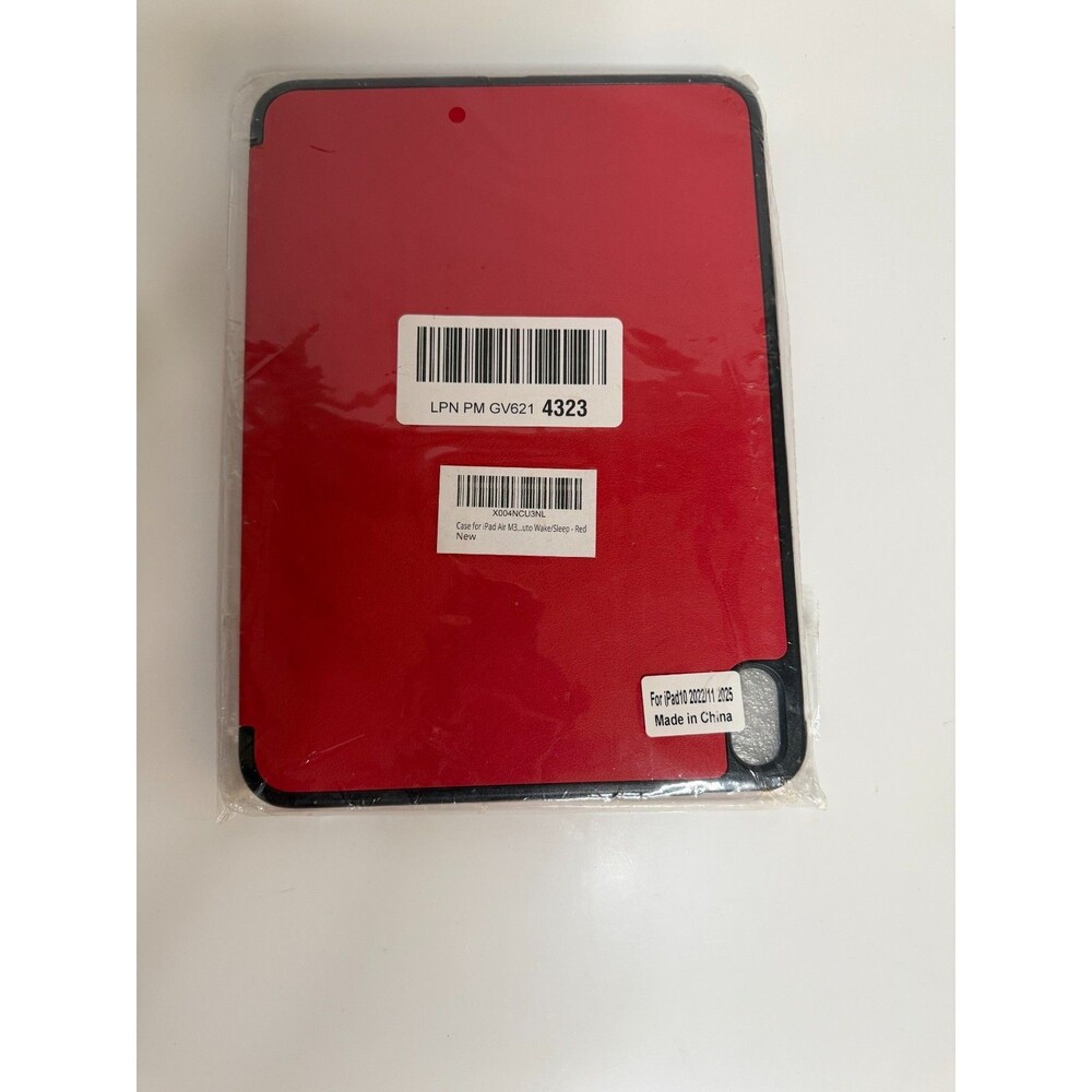 iPad 10th Gen 10.9" Case 2022/11th Gen 2025 Red Auto Wake Sleep Cover